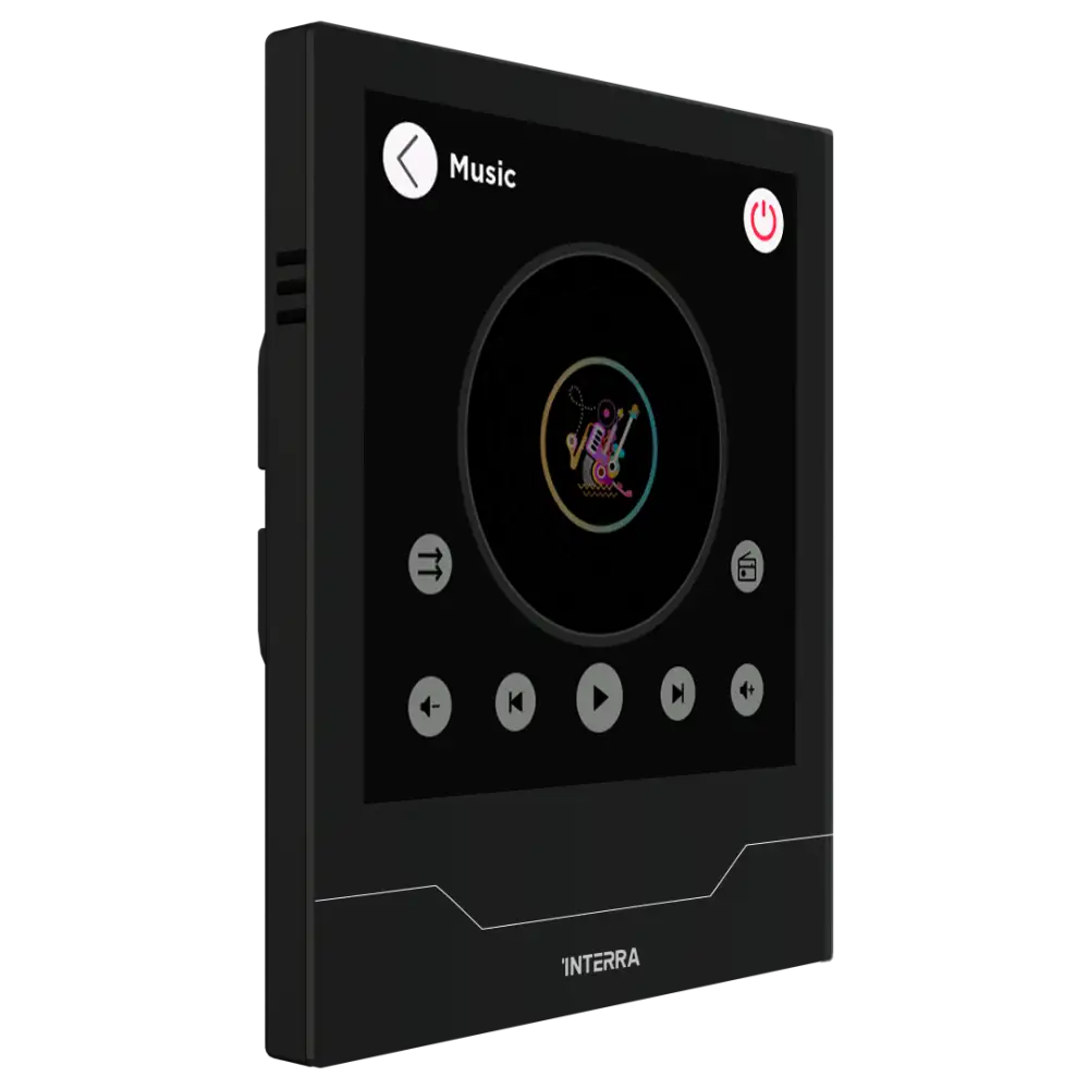 Interra iX4 - 4" KNX Secure Dokunmatik Panel + AQI / Siyah