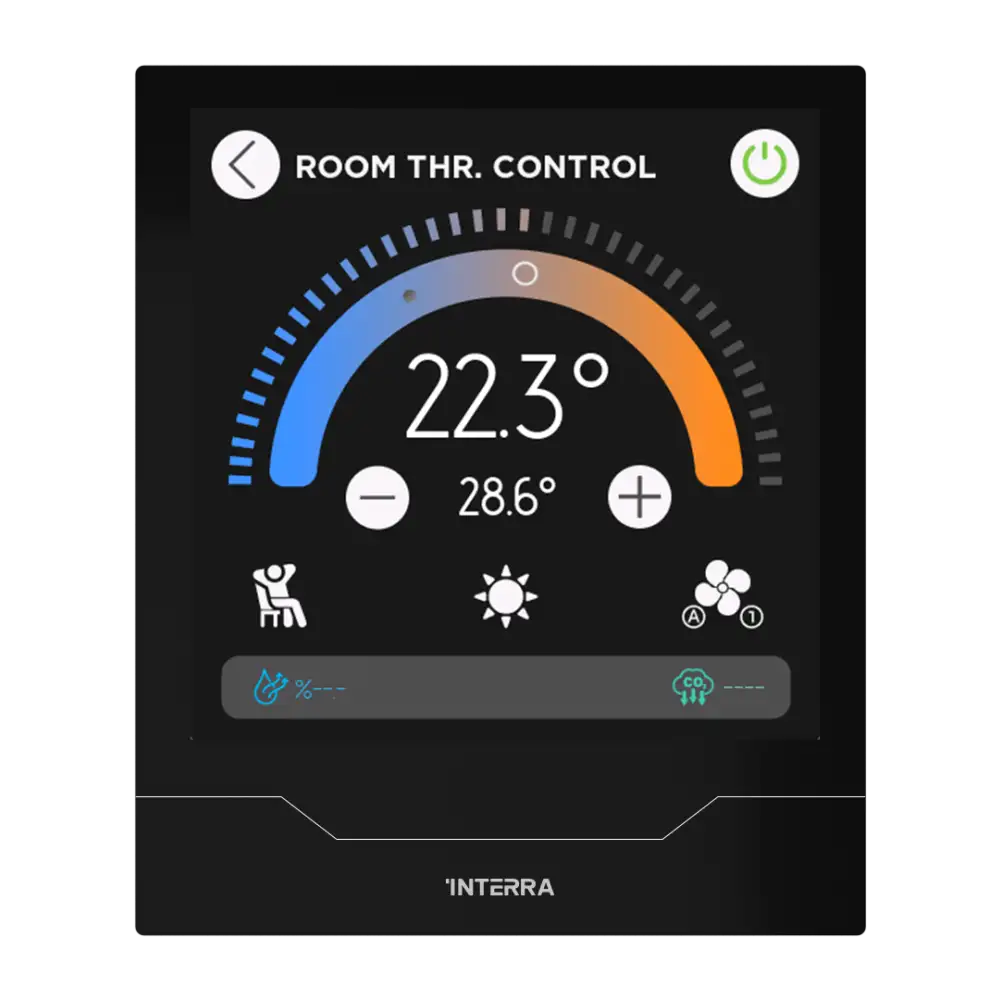 Interra iX4 - 4" KNX Secure Dokunmatik Panel + AQI / Siyah