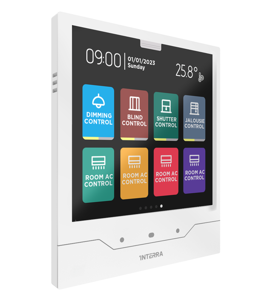 Interra iX4 - 4" KNX Secure Dokunmatik Panel + AQI / Siyah
