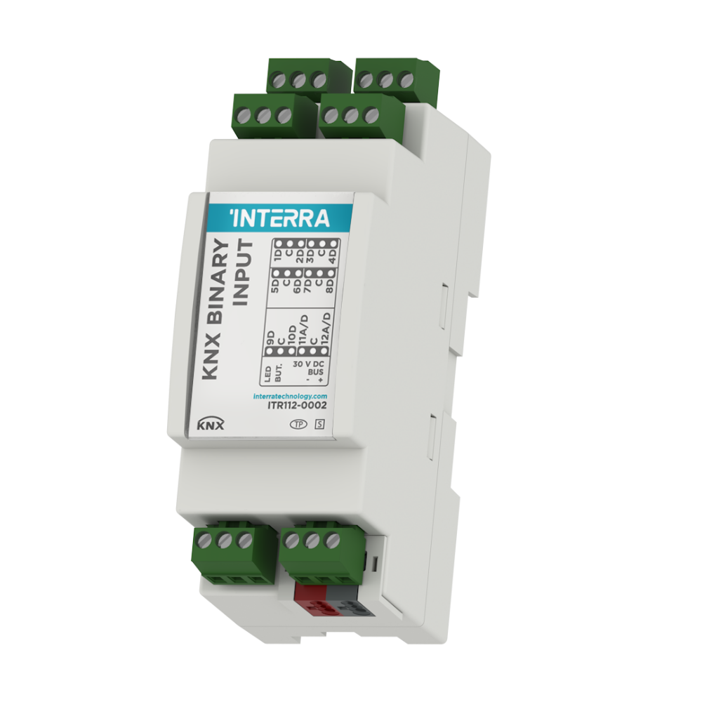 KNX 12 Ch Binary / Analog Input Modülü – 2 Termostatlı