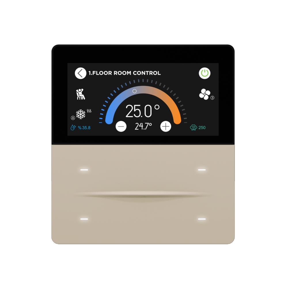 iX-M 3'' 4 Buton KNX Secure Dokunmatik Panel / Bej