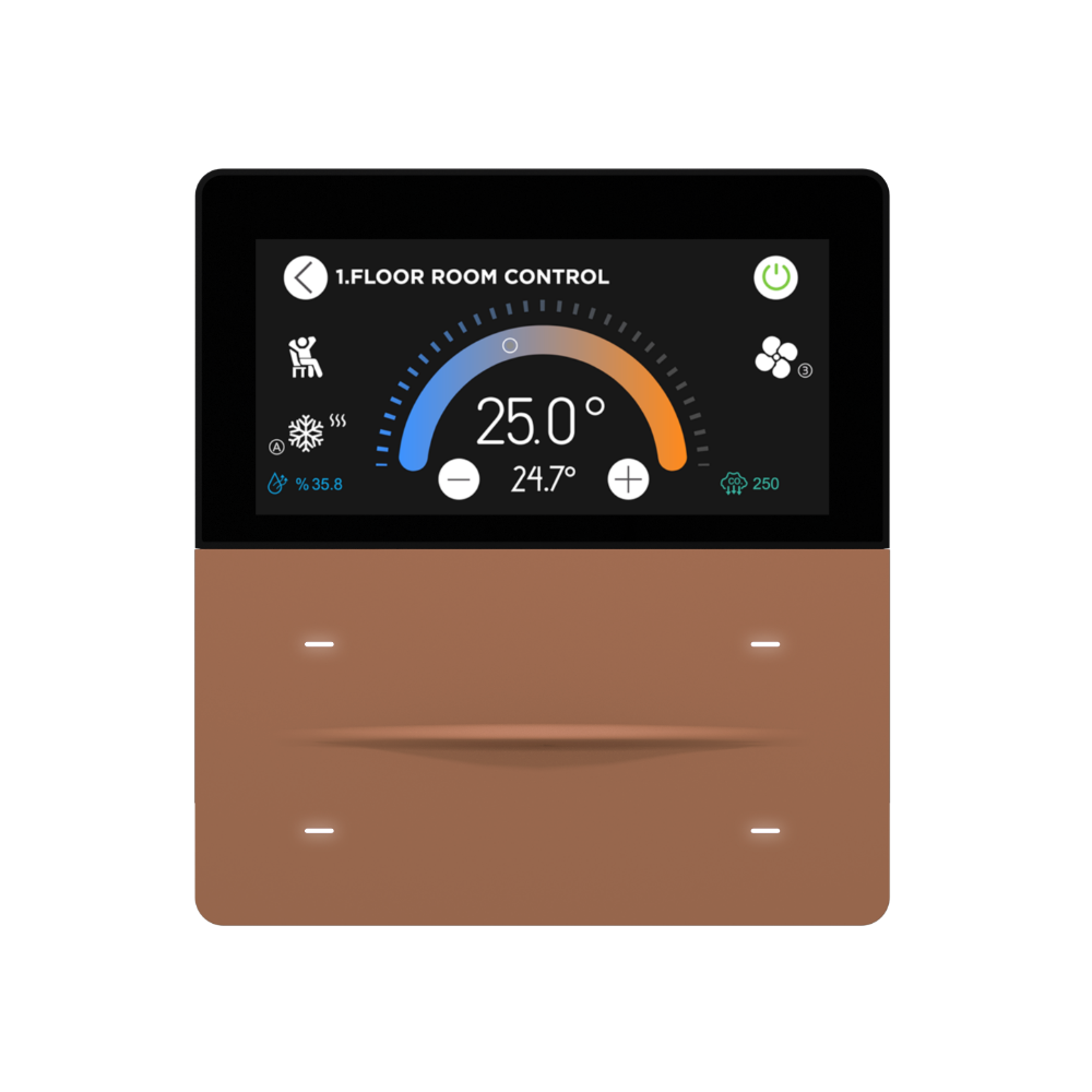 iX-M 3'' 4 Buton KNX Secure Dokunmatik Panel / Moka