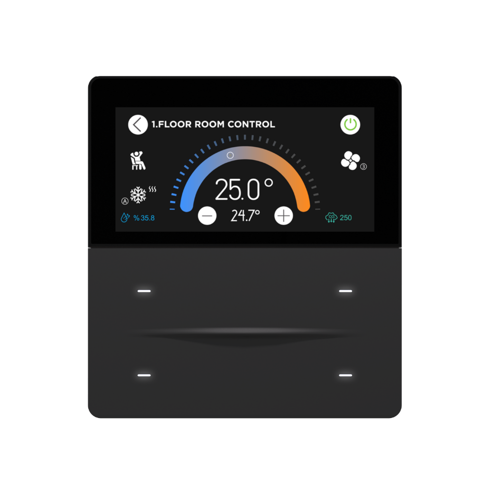 iX-M 3'' 4 Button KNX Secure Touch Panel / Antrasit