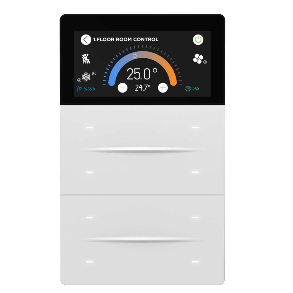 iX-M 3'' 8 Button KNX Secure Dokunmatik Panel / Beyaz
