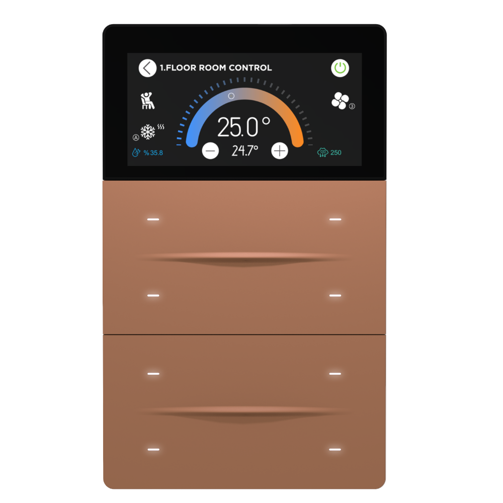 iX-M 3'' 8 Buton KNX Secure Dokunmatik Panel / Moka