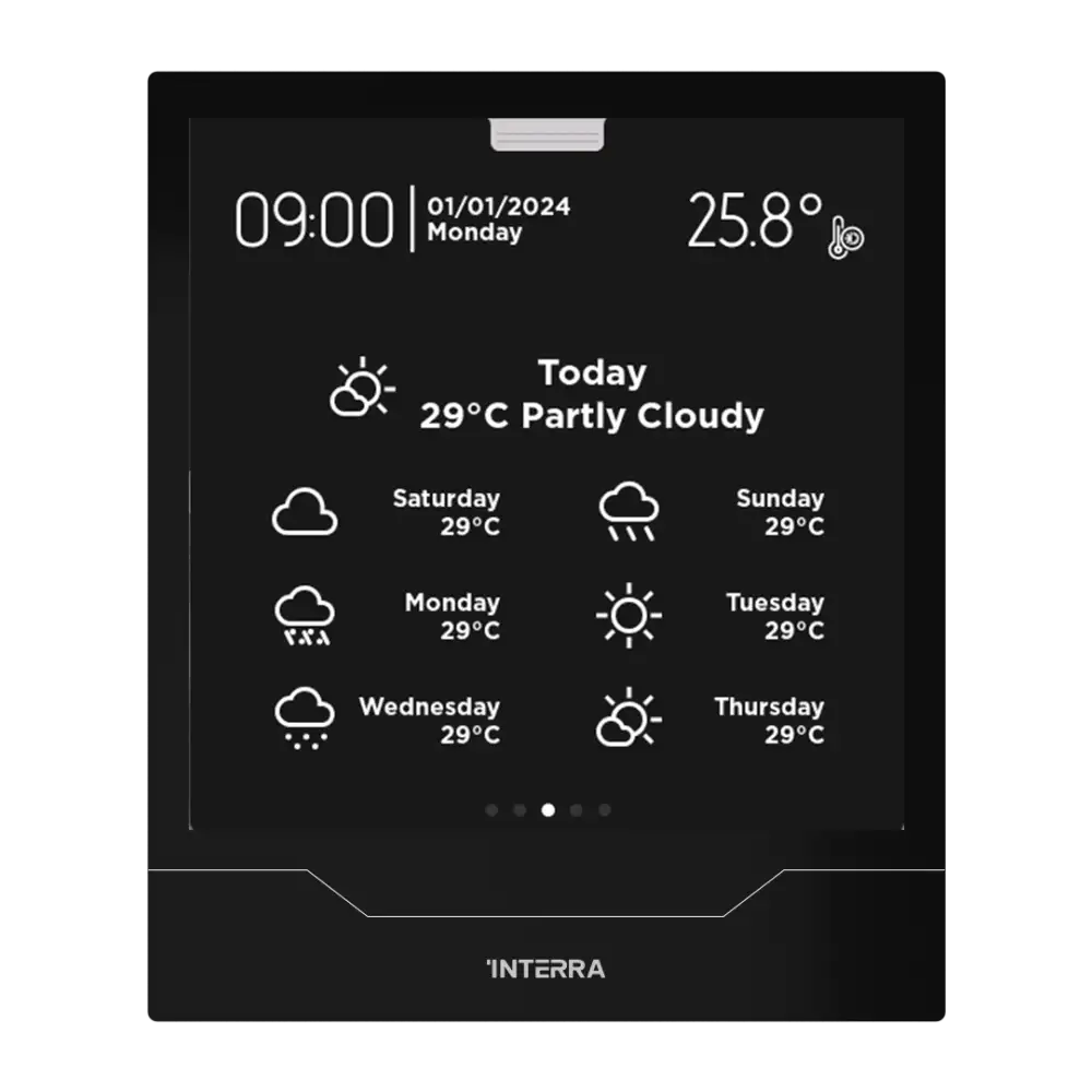 Interra iX4 - 4" KNX Secure Dokunmatik Panel + AQI / Siyah