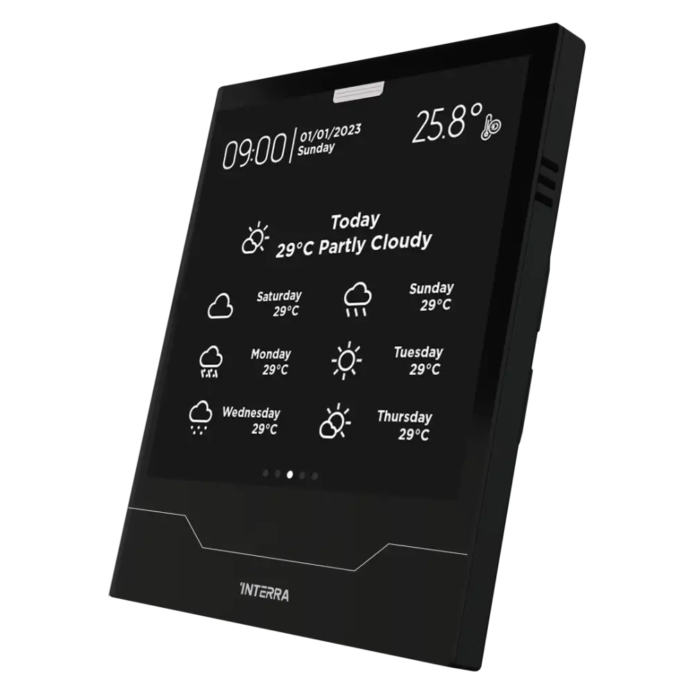 Interra iX4 - 4" KNX Secure Dokunmatik Panel + AQI / Siyah