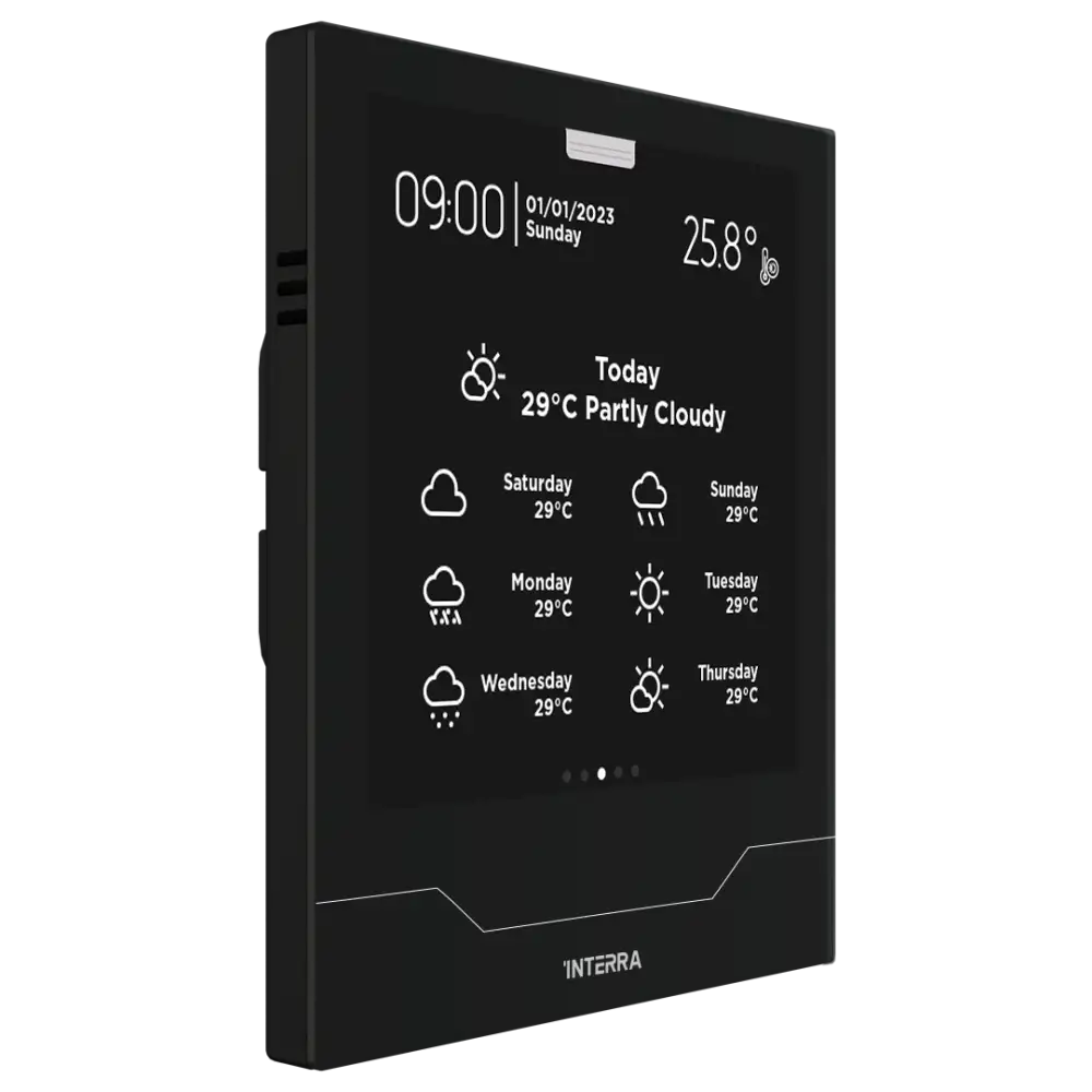 Interra iX4 - 4" KNX Secure Dokunmatik Panel + AQI / Siyah