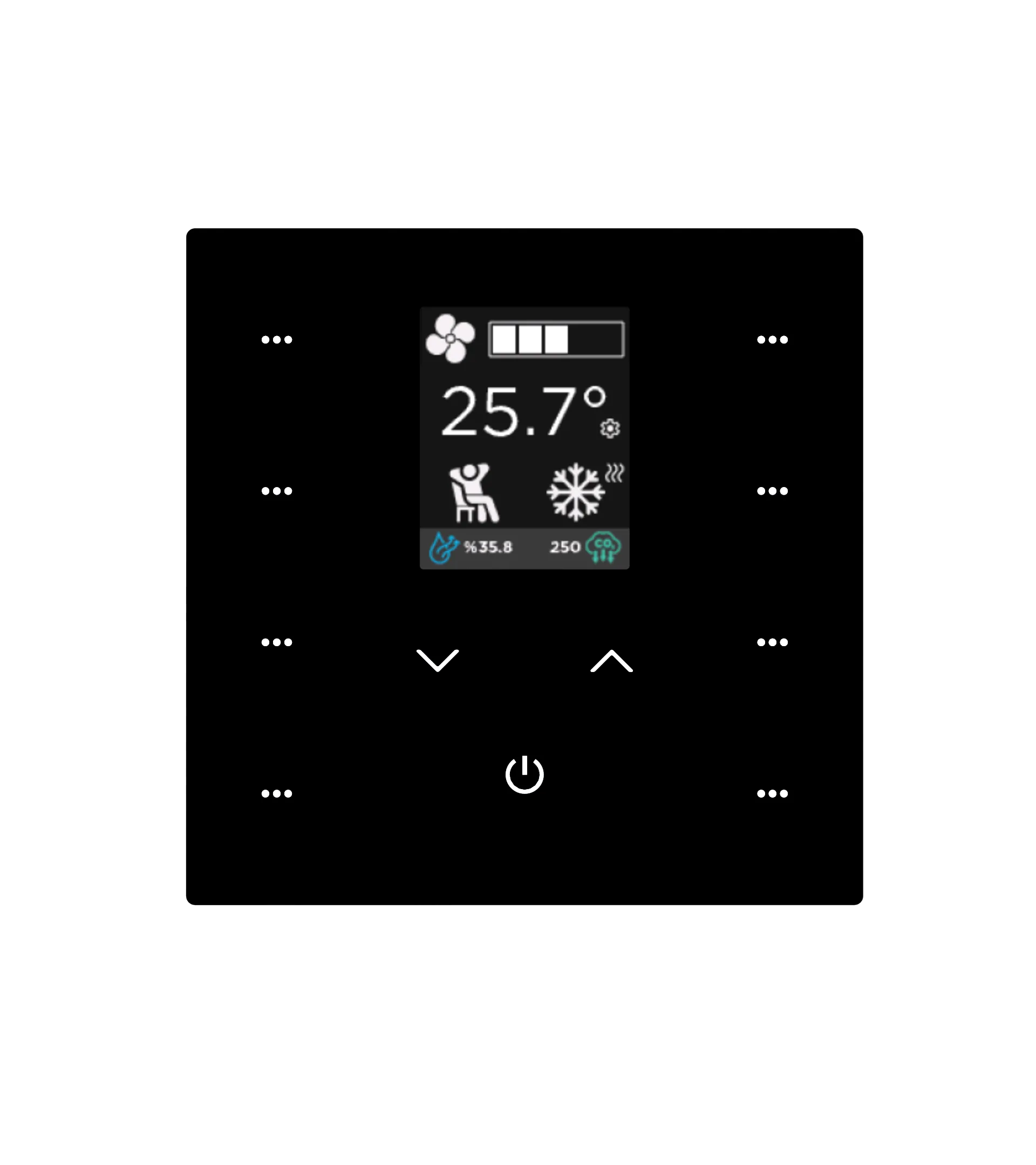 iX2 - 2" KNX Secure Dokunmatik Panel - Siyah w/LCD