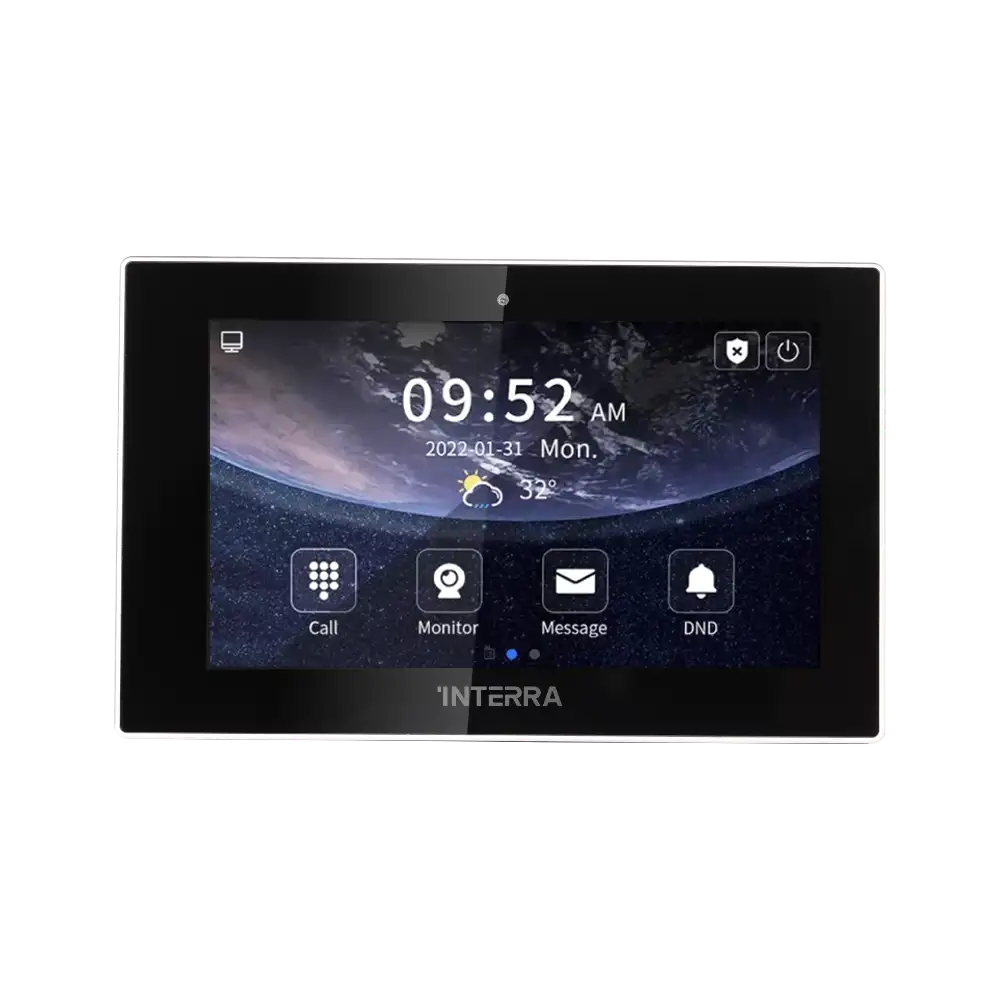 7" Linux Siyah Dokunmatik İç Mekan Monitörü - 12V DC / POE