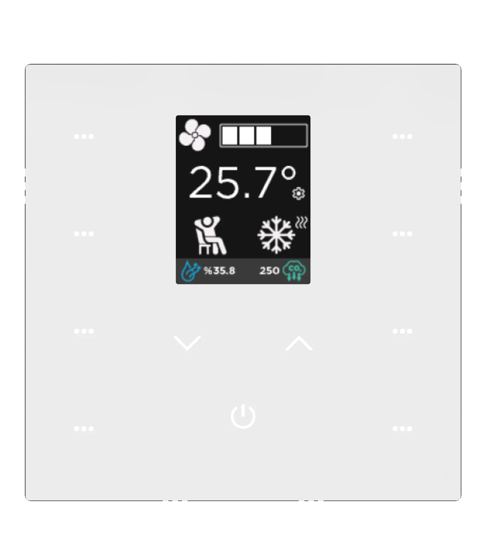 iX2 - 2" KNX Secure Dokunmatik Panel - Beyaz w/LCD
