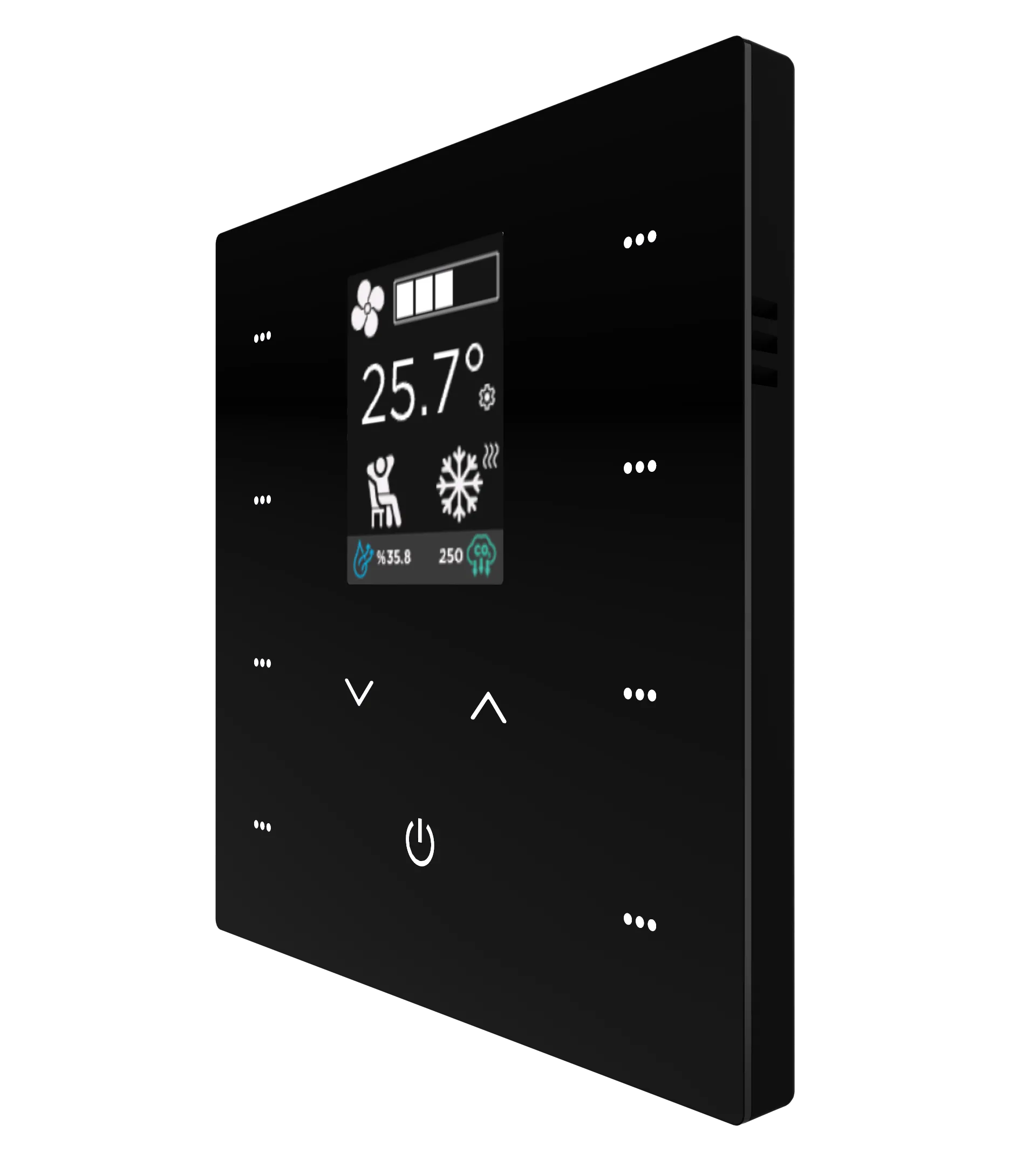 iX2 - 2" KNX Secure Dokunmatik Panel - Siyah w/LCD