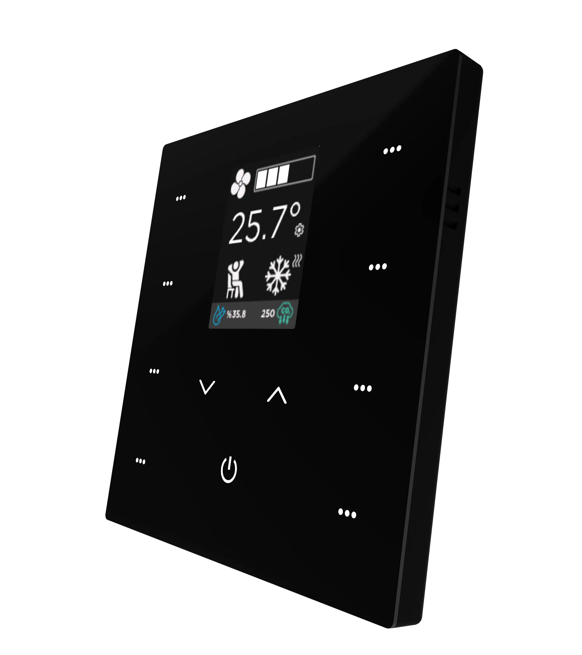 iX2 - 2" KNX Secure Dokunmatik Panel - Siyah w/LCD