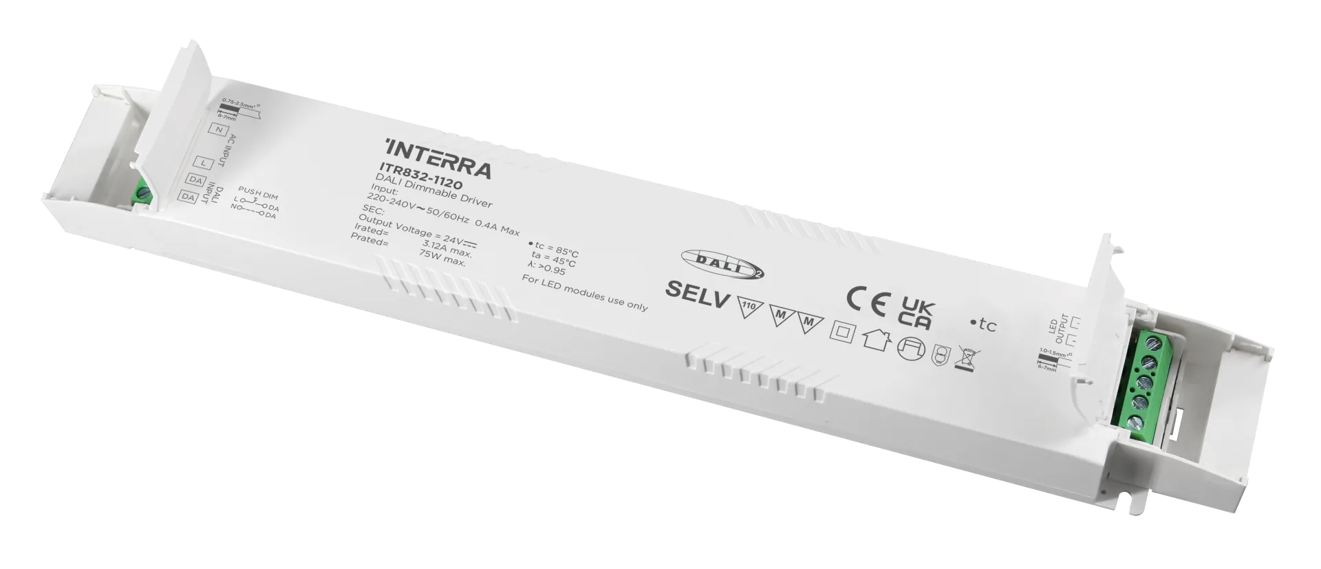 75W DALI-2 DT6 Constant Voltage Dimlenebilir LED Sürücü (24 V DC)