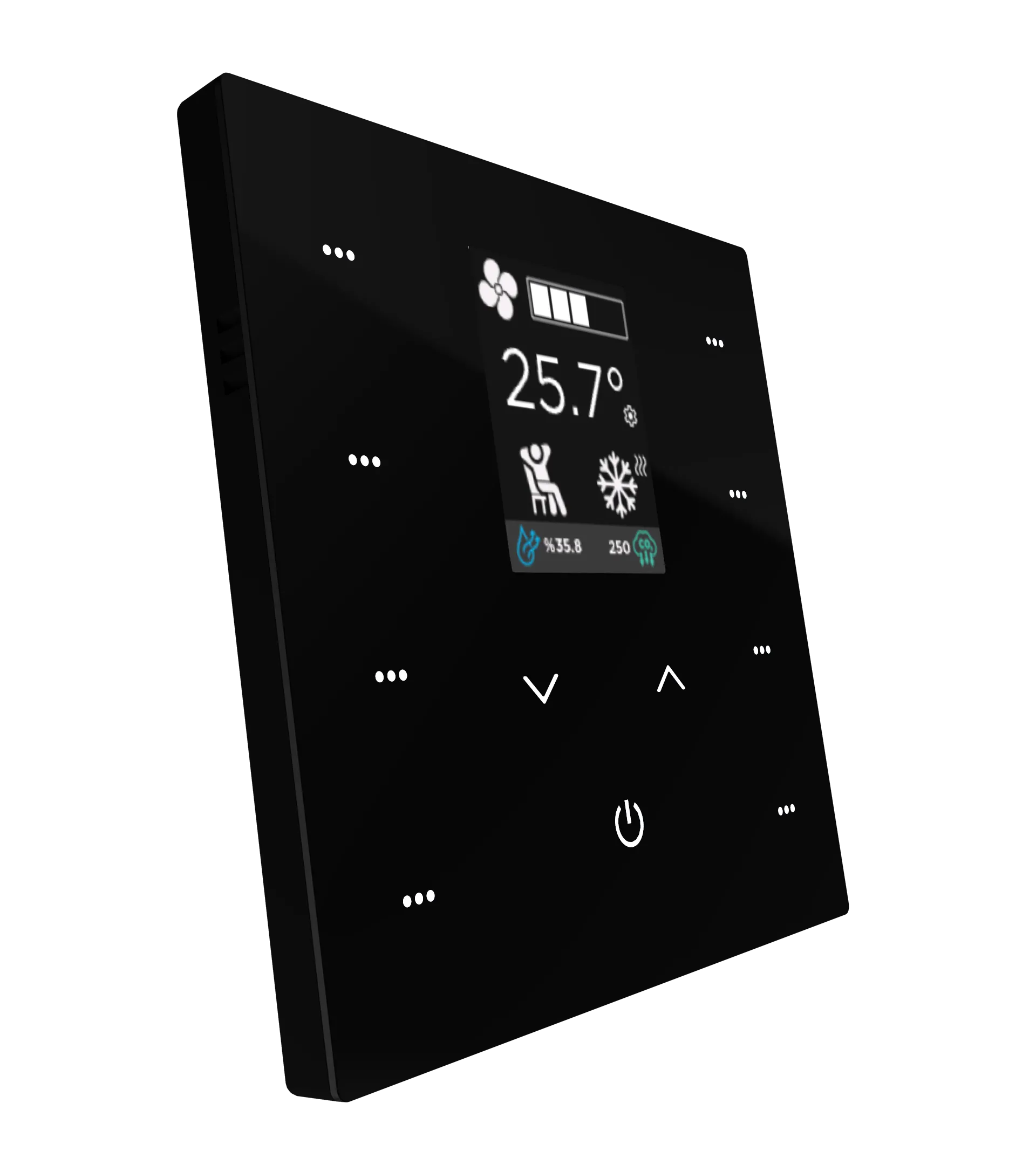iX2 - 2" KNX Secure Dokunmatik Panel - Siyah w/LCD