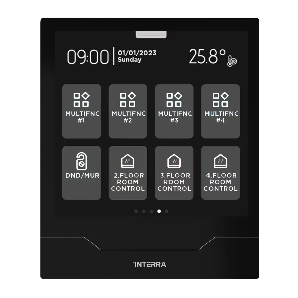 Interra iX4 - 4" KNX Secure Dokunmatik Panel / Siyah