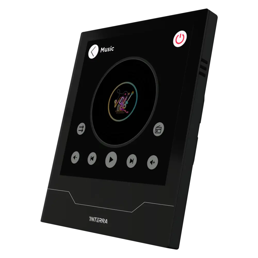Interra iX4 - 4" KNX Secure Dokunmatik Panel + AQI / Siyah