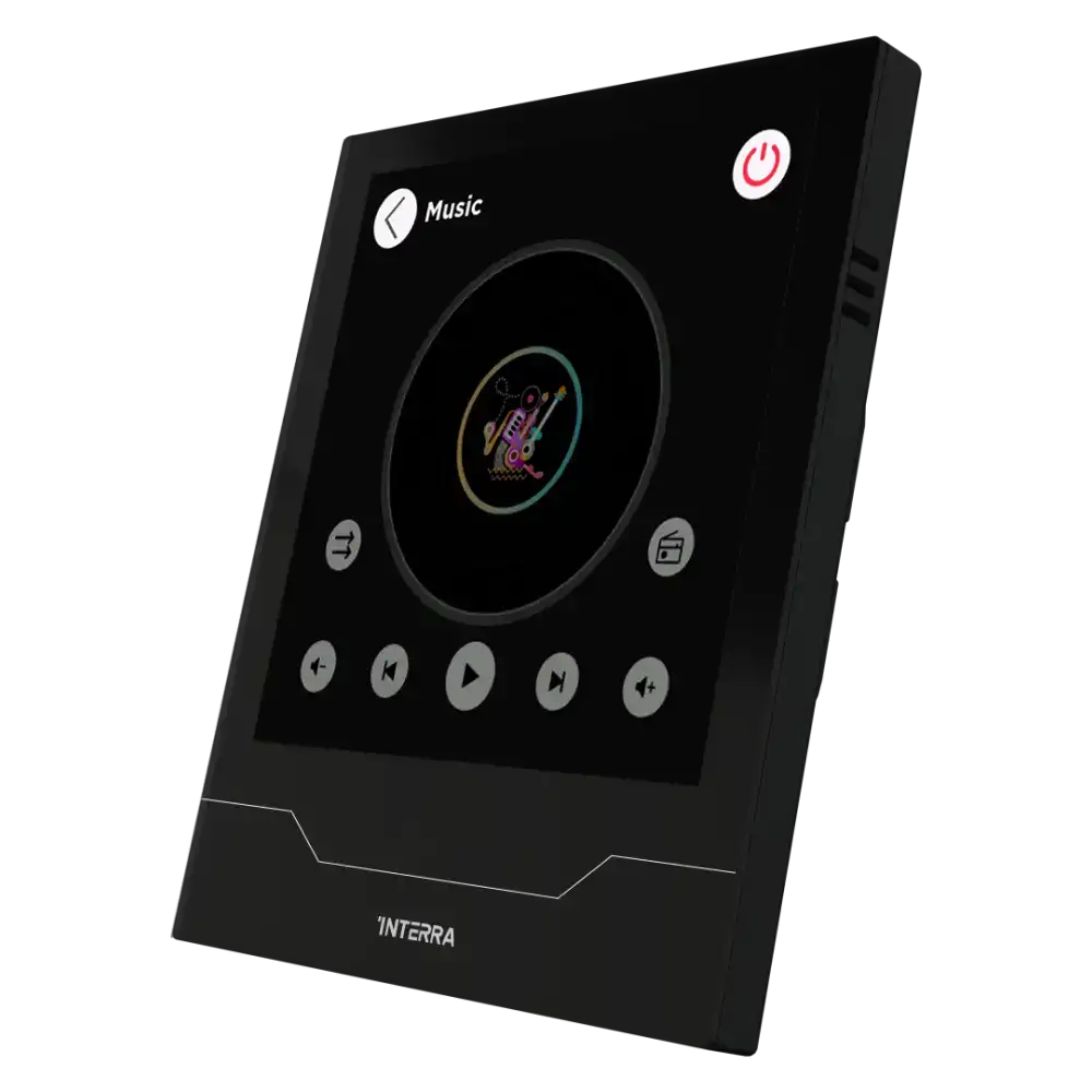 Interra iX4 - 4" KNX Secure Dokunmatik Panel + AQI / Siyah