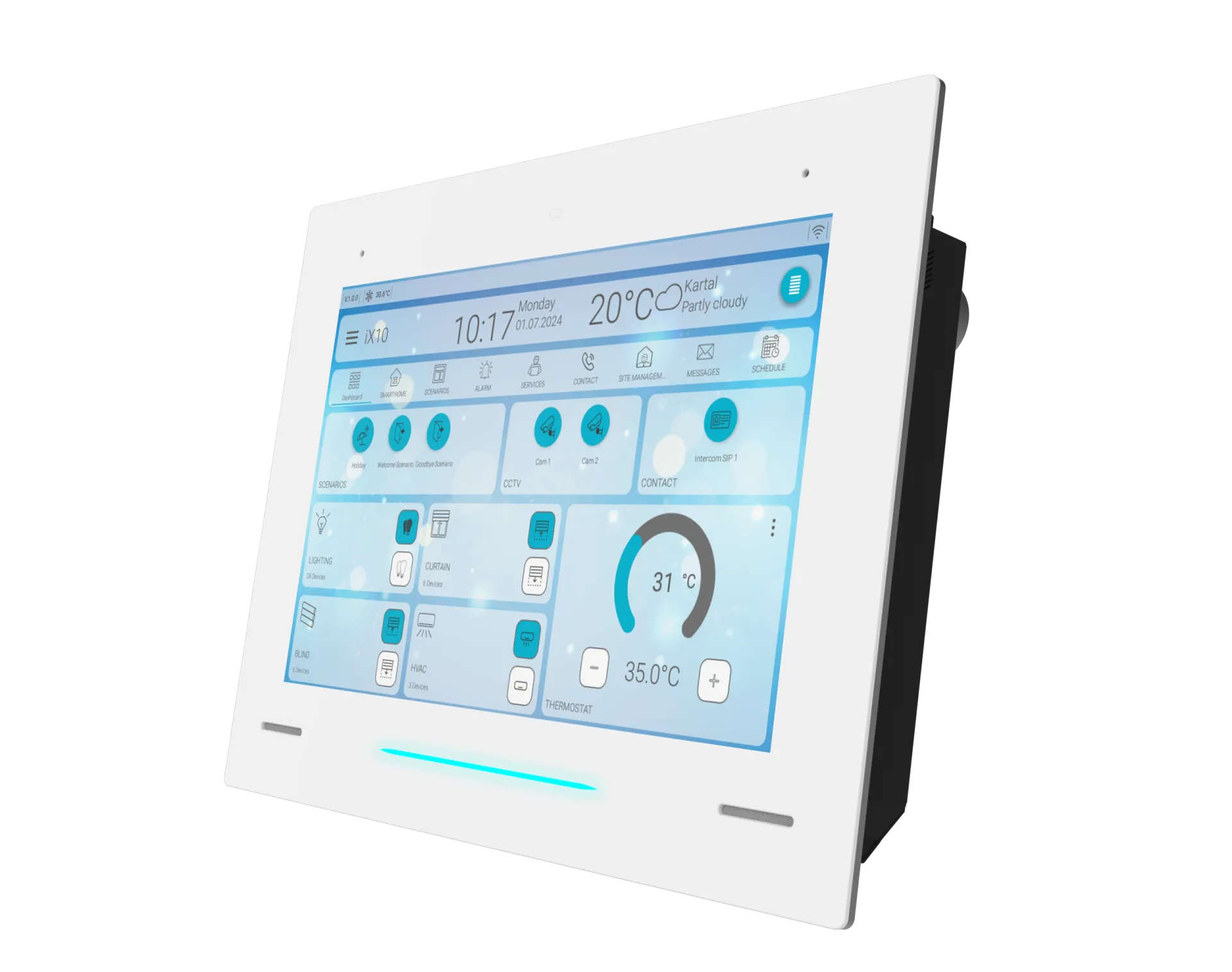 iX10 - 10.1" KNX Dokunmatik Panel / Beyaz